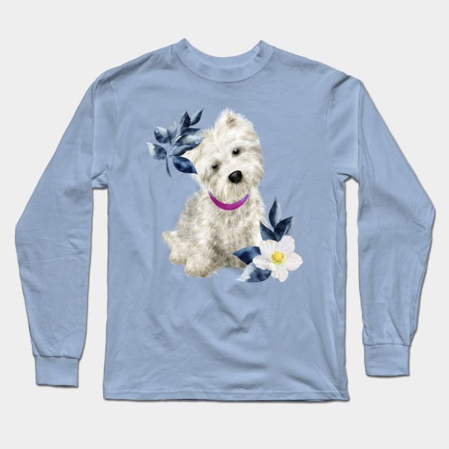 Westie Dog Long Sleeve T-Shirt by CindersRose